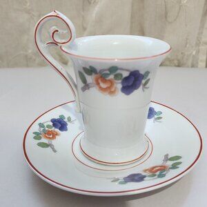 4 Rosenthal Indian Tree Cup Saucer 3.5" Continental line rust purple antique vin